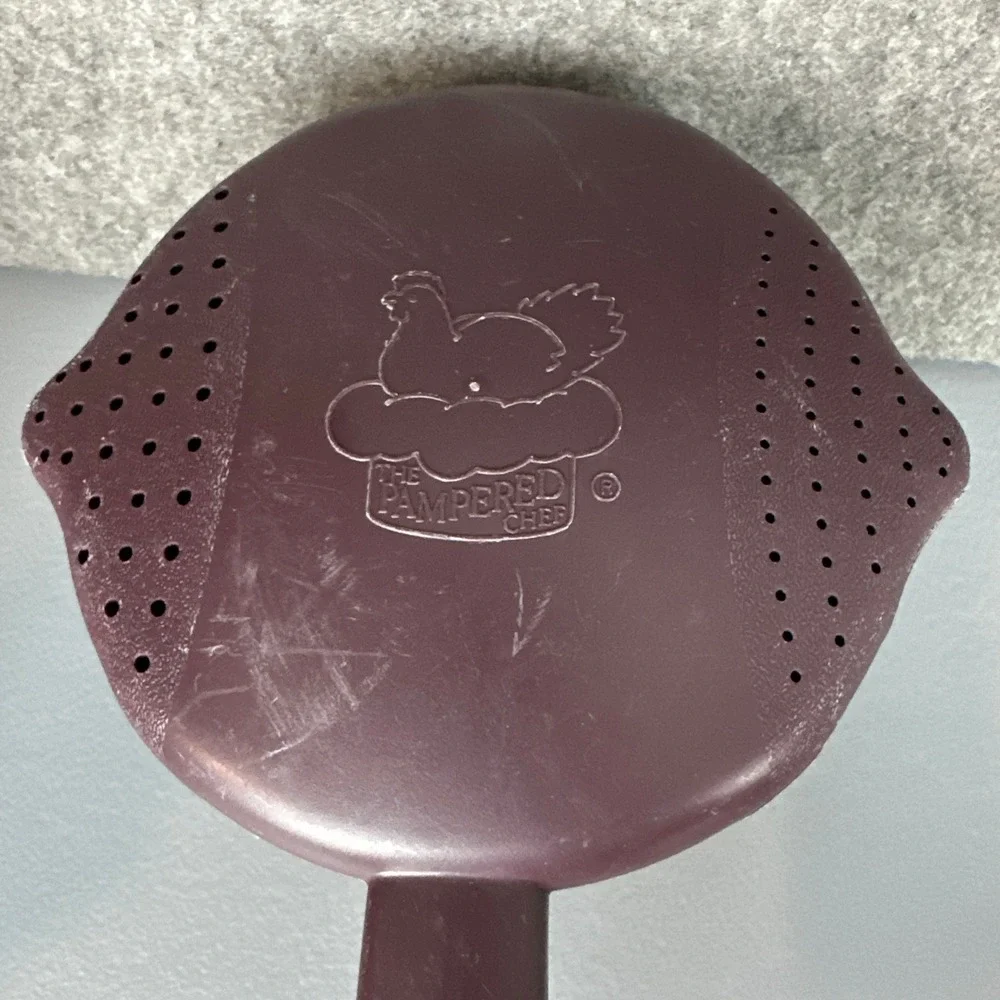 Vtg Pampered Chef Micro Cooker Steamer 4 Cup Purple Microwave Strainer Hen 2776